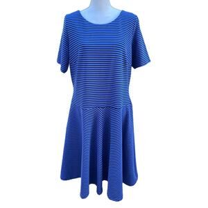 Eloquii Dress Black and Blue Stripe Women's Size 16